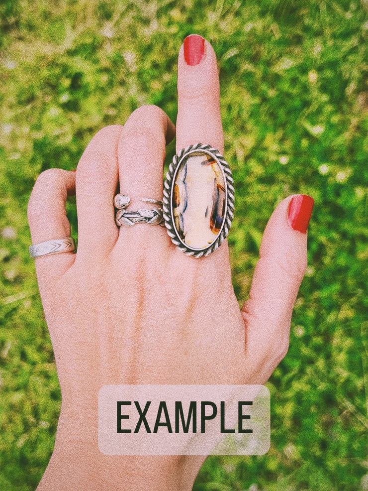 Montana Agate Rope Ring - J