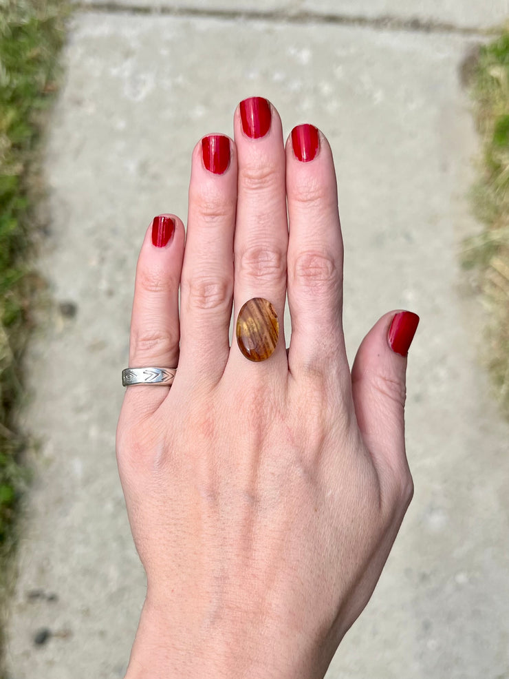 Montana Agate Rope Ring - Q