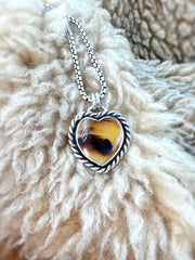 Montana Agate Valentine's Heart Necklace #3