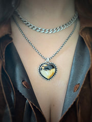 Montana Agate Valentine's Heart Necklace #1