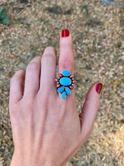 Sonoran Blue Jay Cluster Ring - SM
