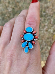 Sonoran Blue Jay Cluster Ring - SM