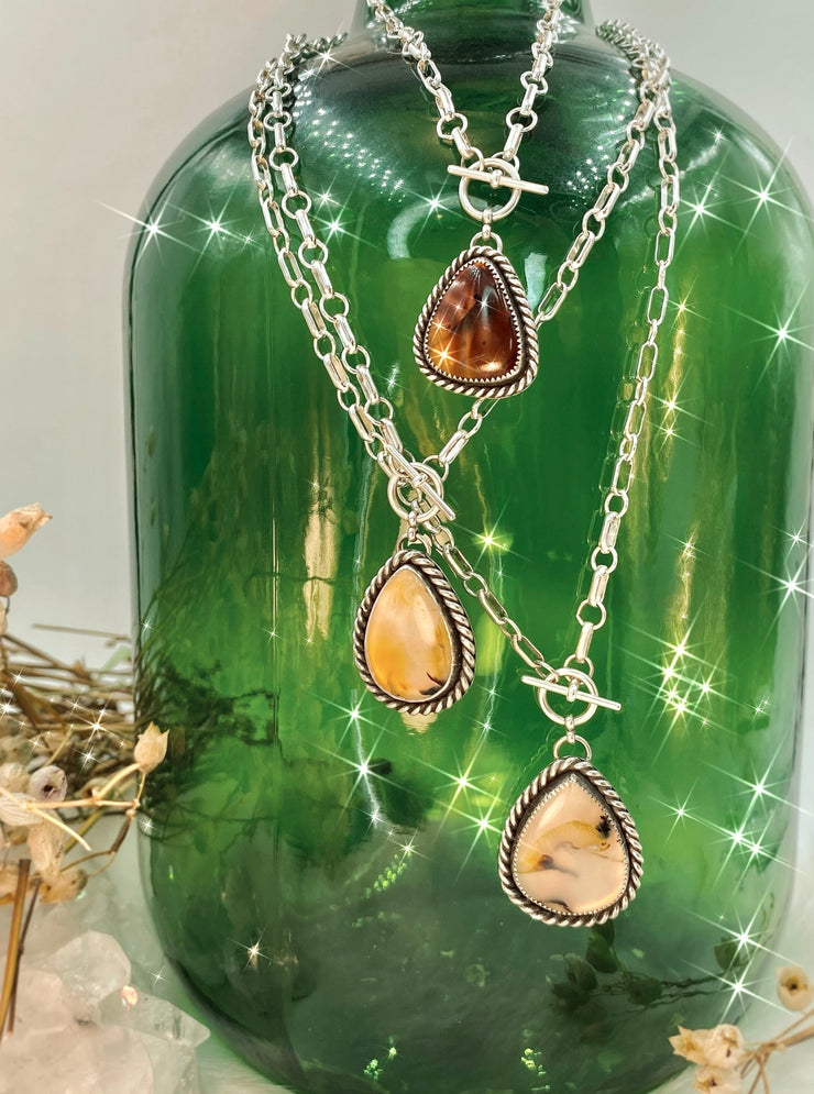 Montana Agate Toggle Clasp Necklace - 